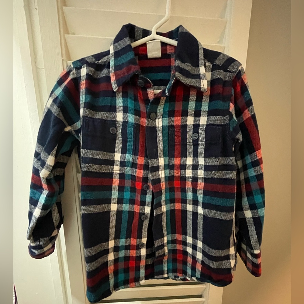GAP Button Down Plaid Shirt, EUC